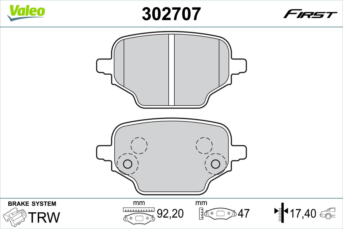 VALEO Fékbetét, mind 302707_VALEO